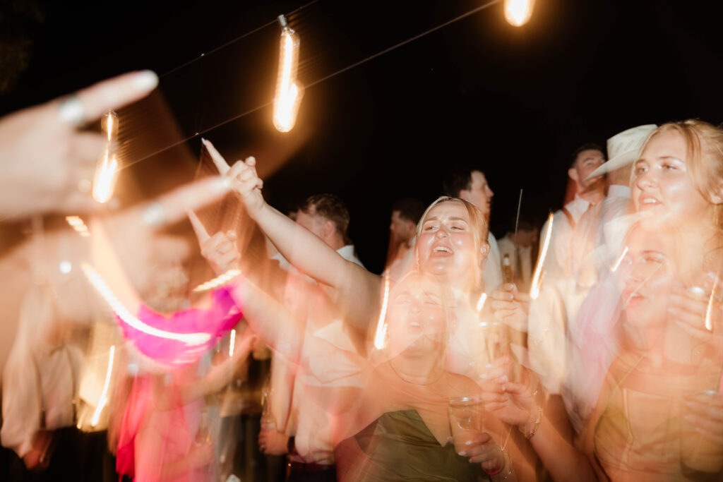 glowing wedding reception 