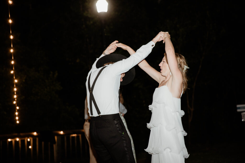 newlyweds dancing at Charleston wedding reception 